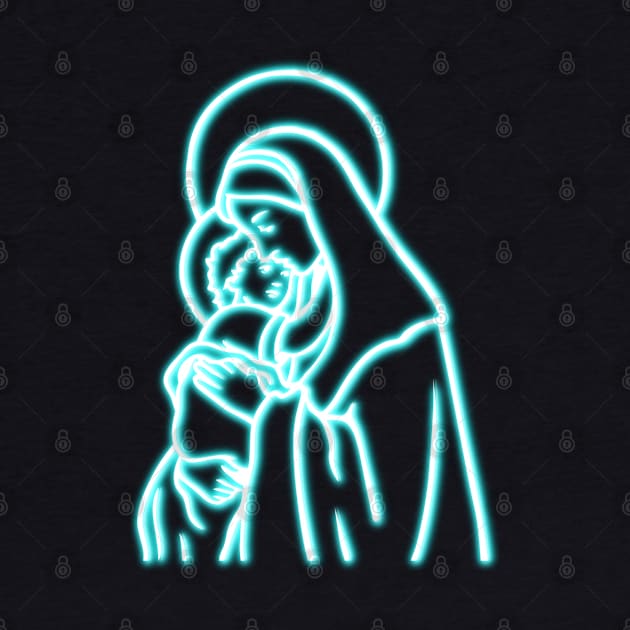 Blue Neon Virgin Mary by la chataigne qui vole ⭐⭐⭐⭐⭐